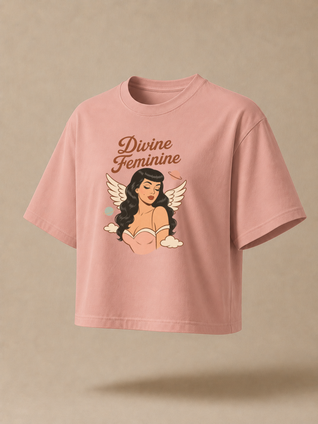 Divine Feminine - Retro Pin Up Celestial Graphic Boxy T-Shirt