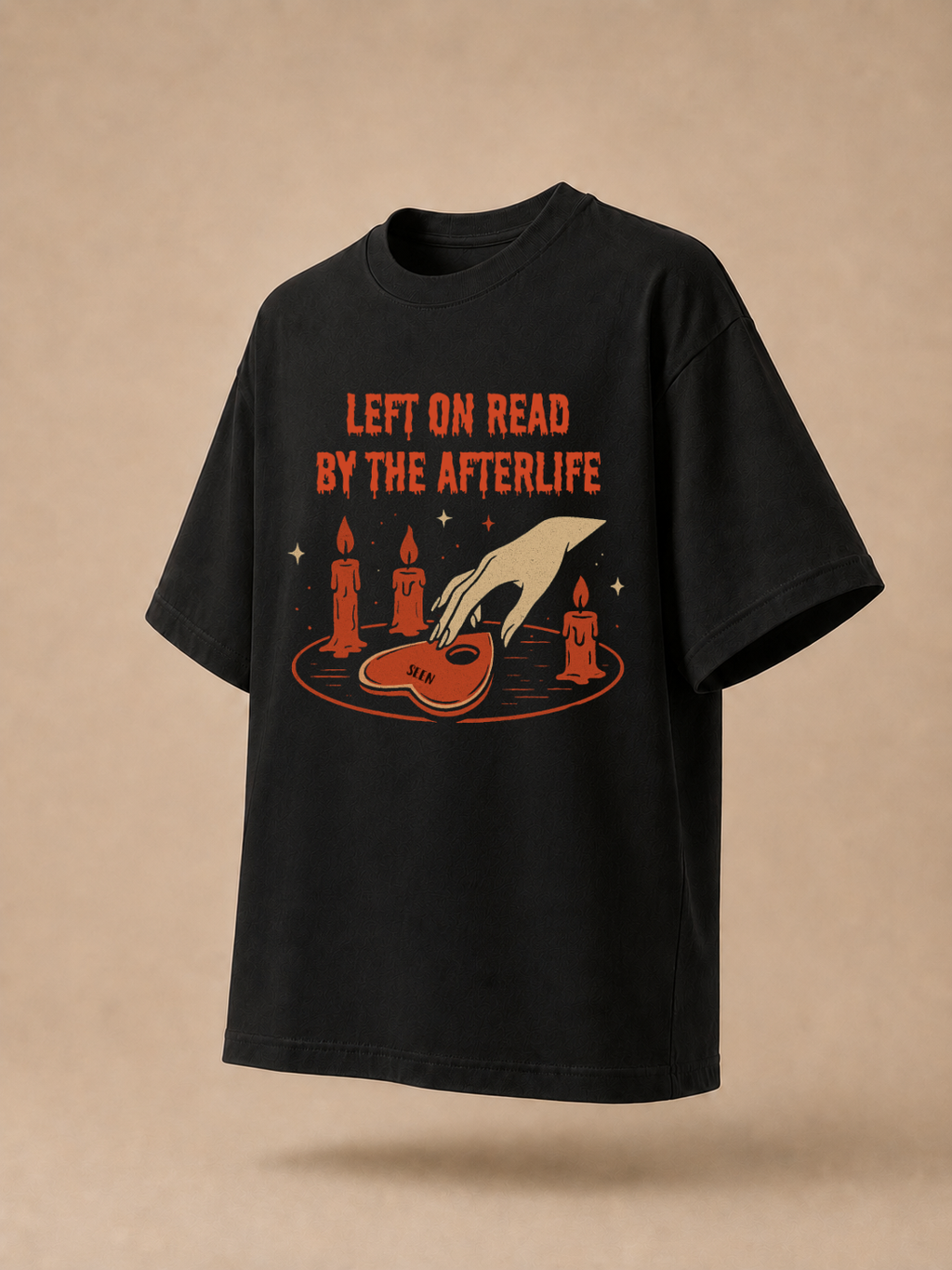Left on Read by the Afterlife – Vintage Halloween Long Boxy T-Shirt
