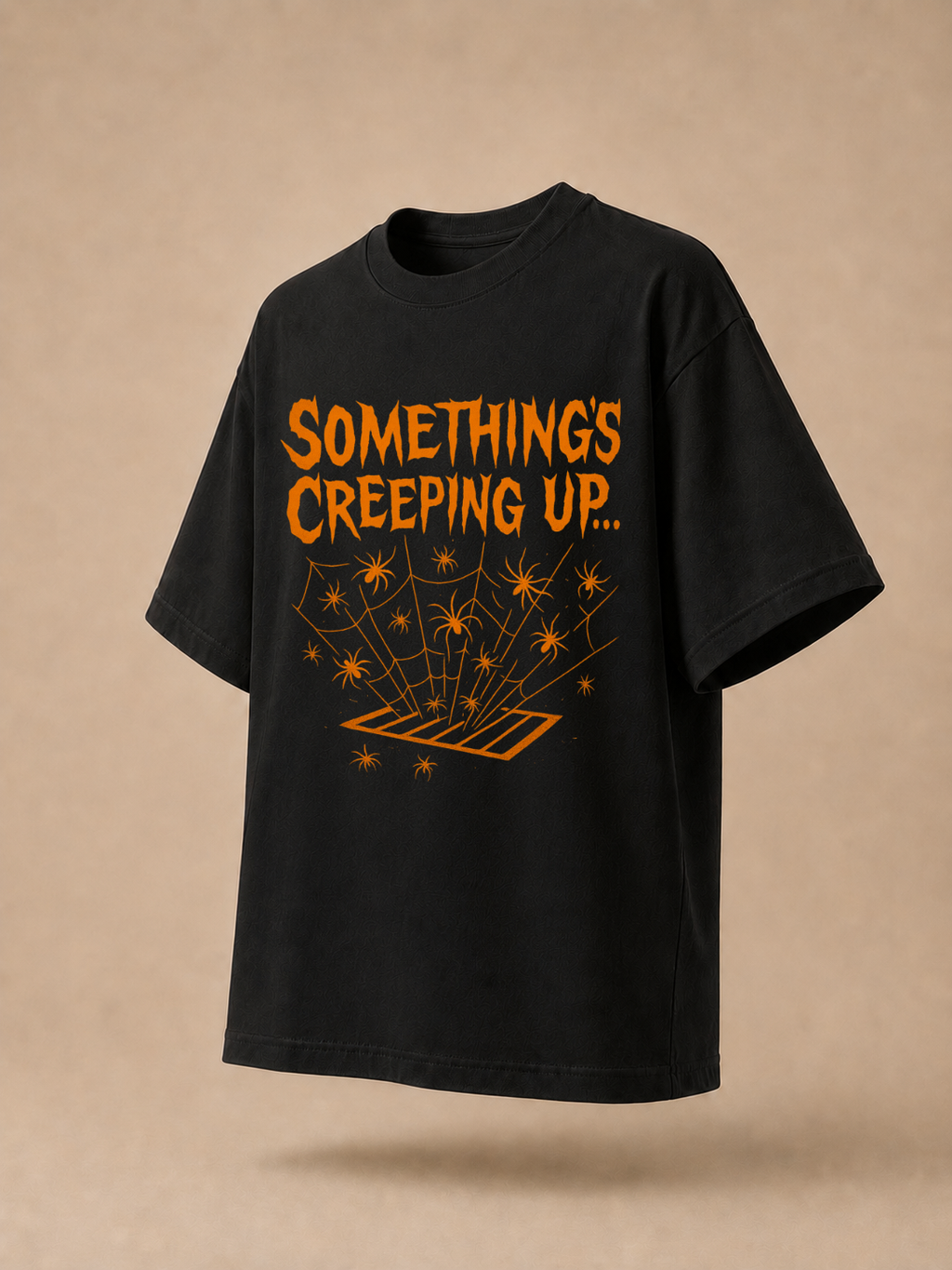 Something’s Creeping Up… – Vintage Horror Long Boxy T-Shirt