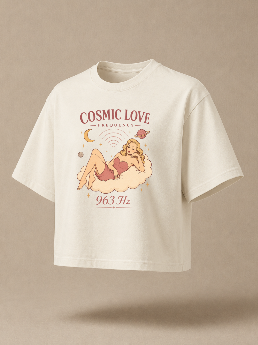 Cosmic Feminine Frequency – Retro Pin-Up Vintage Boxy T-Shirt