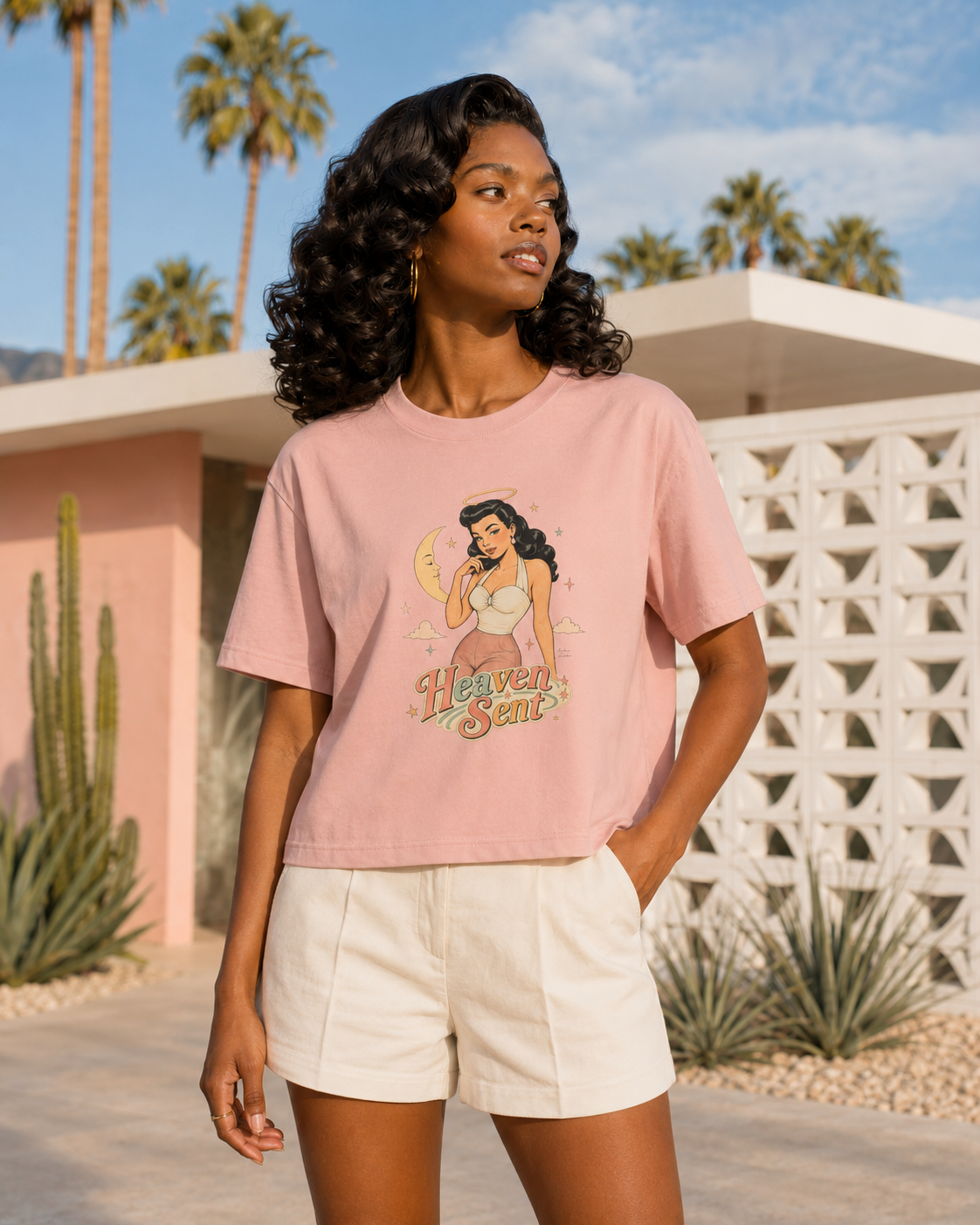 Heaven Sent – Retro Pin-Up Vintage Boxy T-Shirt