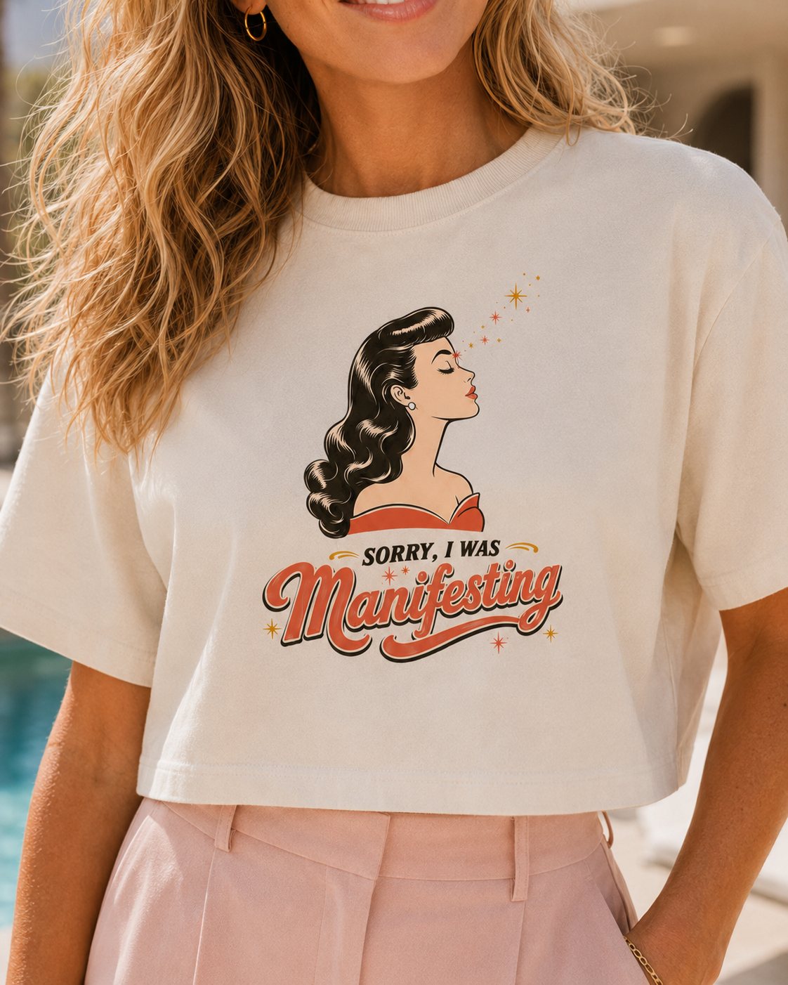 Sorry I Was Manifesting – Retro Vintage Boxy T-Shirt