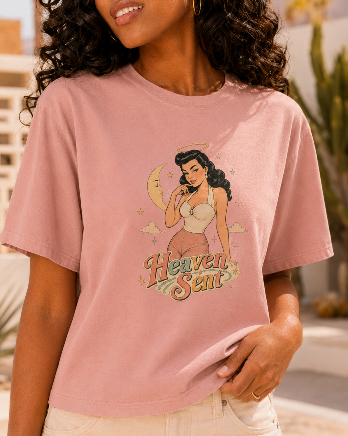Heaven Sent – Retro Pin-Up Vintage Boxy T-Shirt
