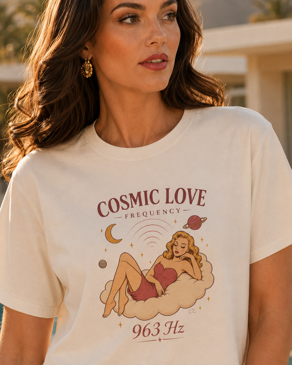 Cosmic Feminine Frequency – Retro Pin-Up Vintage Boxy T-Shirt