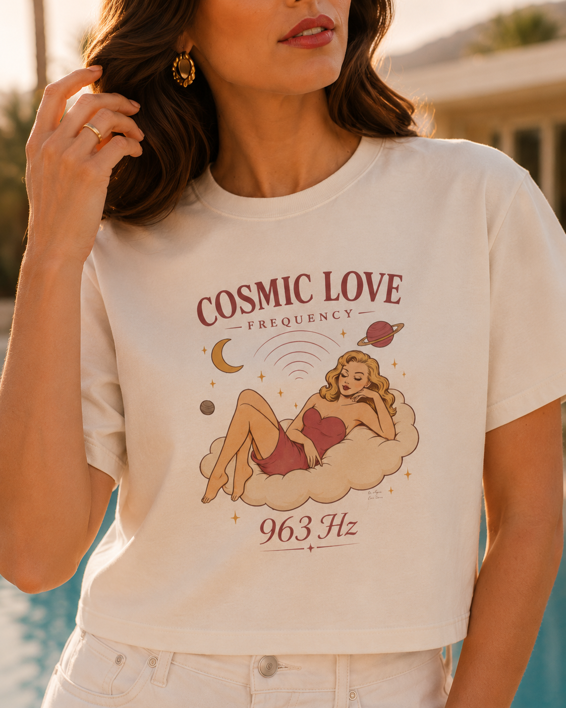 Cosmic Feminine Frequency – Retro Pin-Up Vintage Boxy T-Shirt