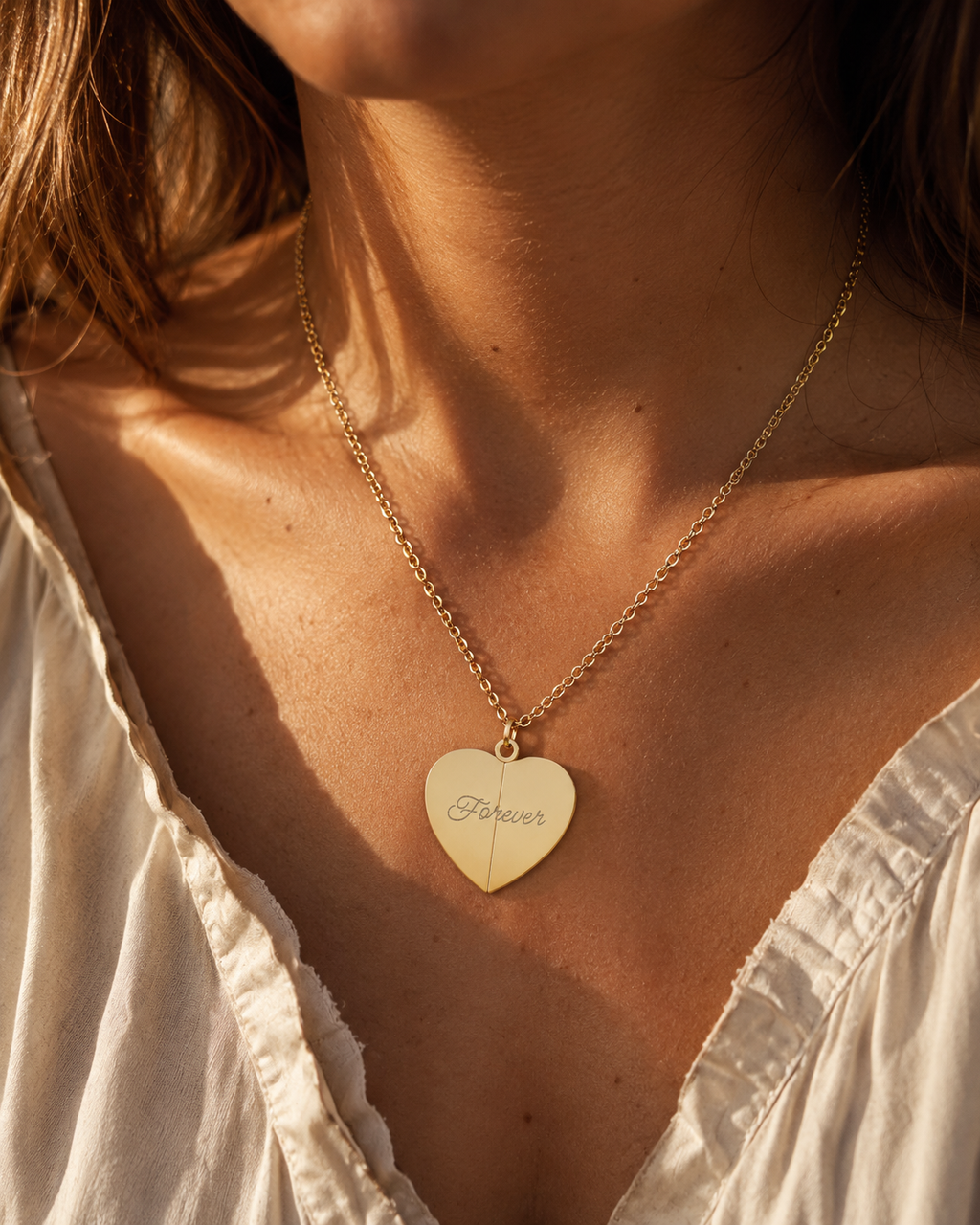Hidden Message Heart Necklace - Engraved Secret Message Pendant
