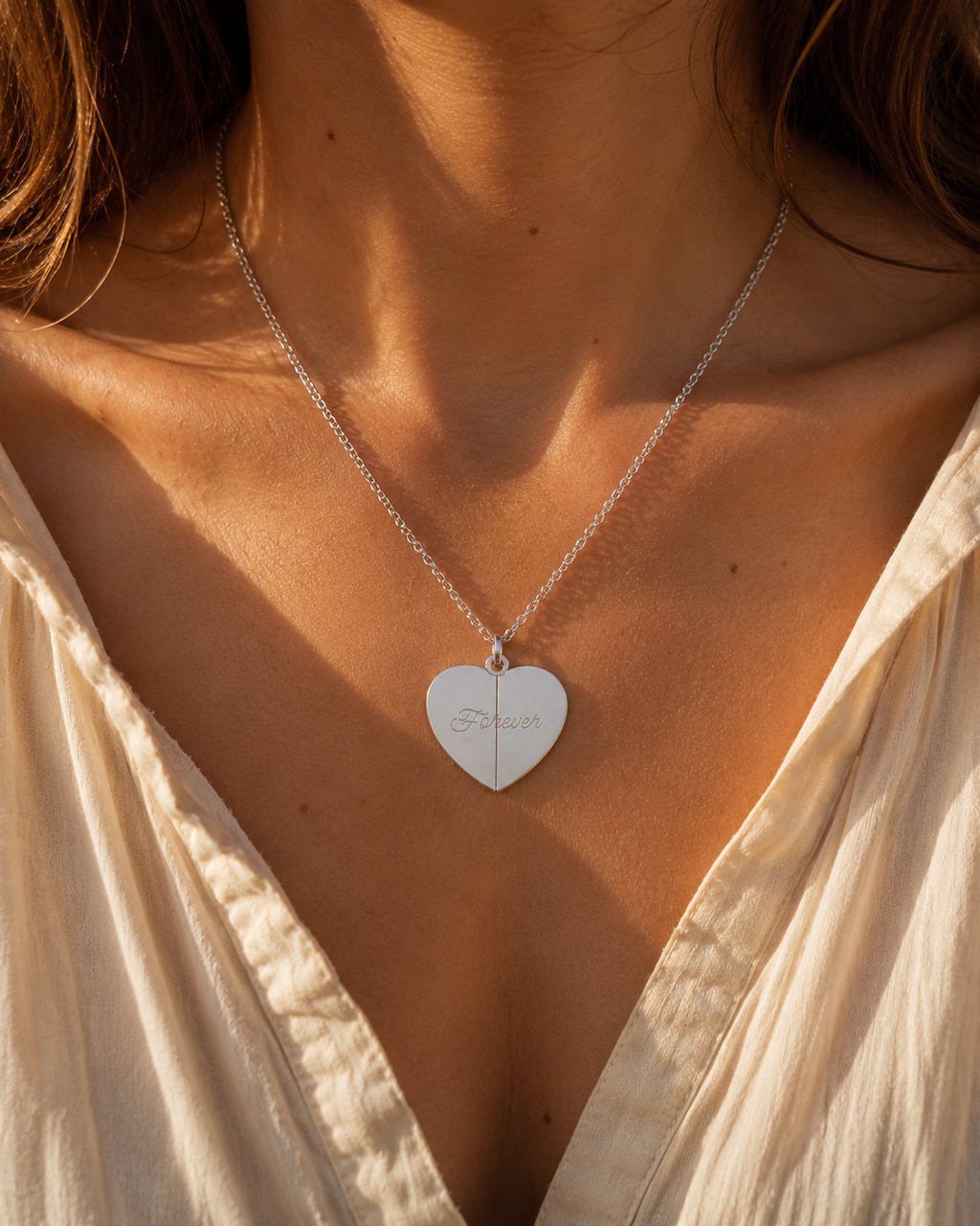 Hidden Message Heart Necklace - Engraved Secret Message Pendant