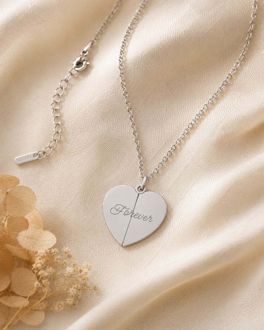 Hidden Message Heart Necklace - Engraved Secret Message Pendant