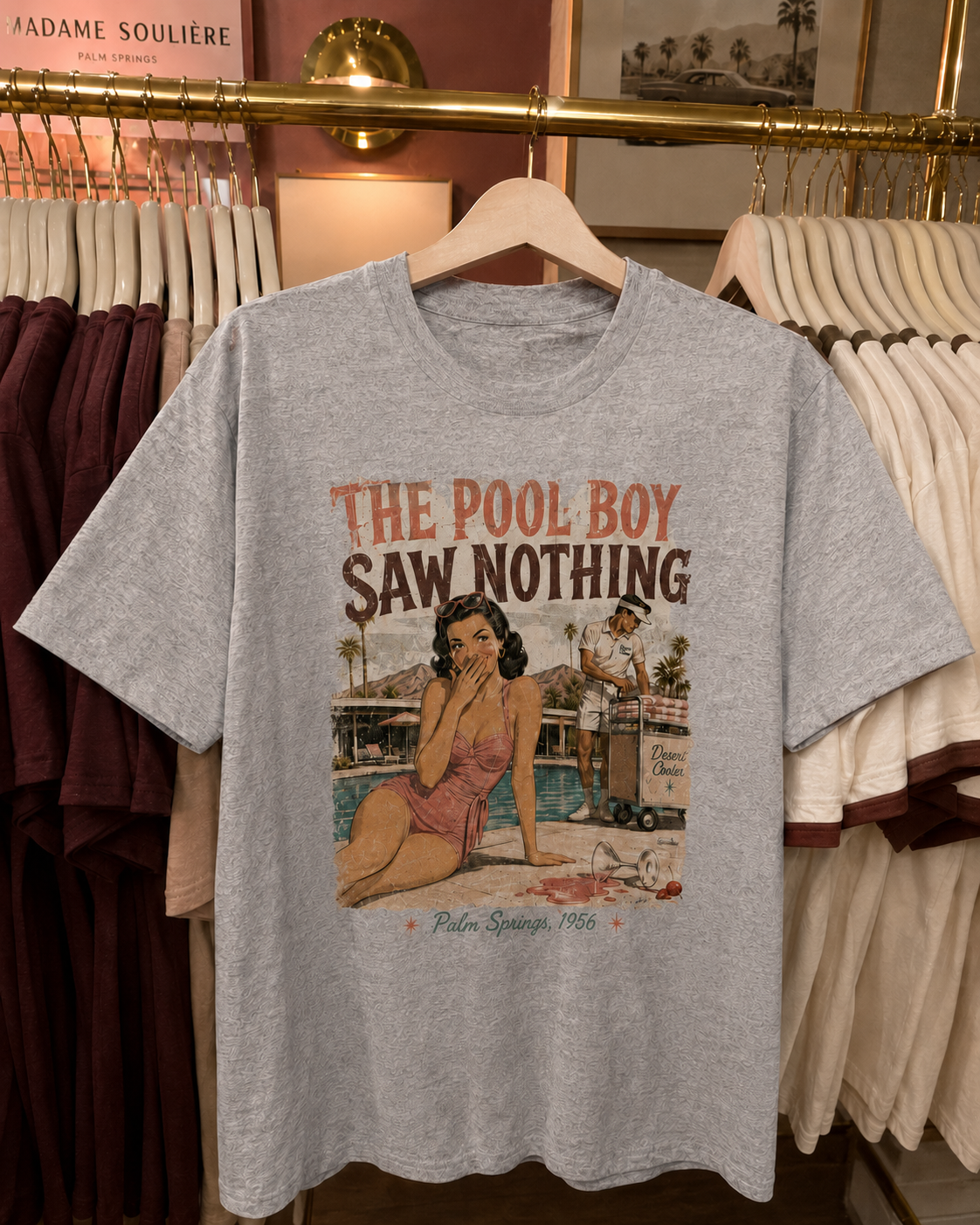 The Pool Boy Saw Nothing – Long Boxy Graphic Tee