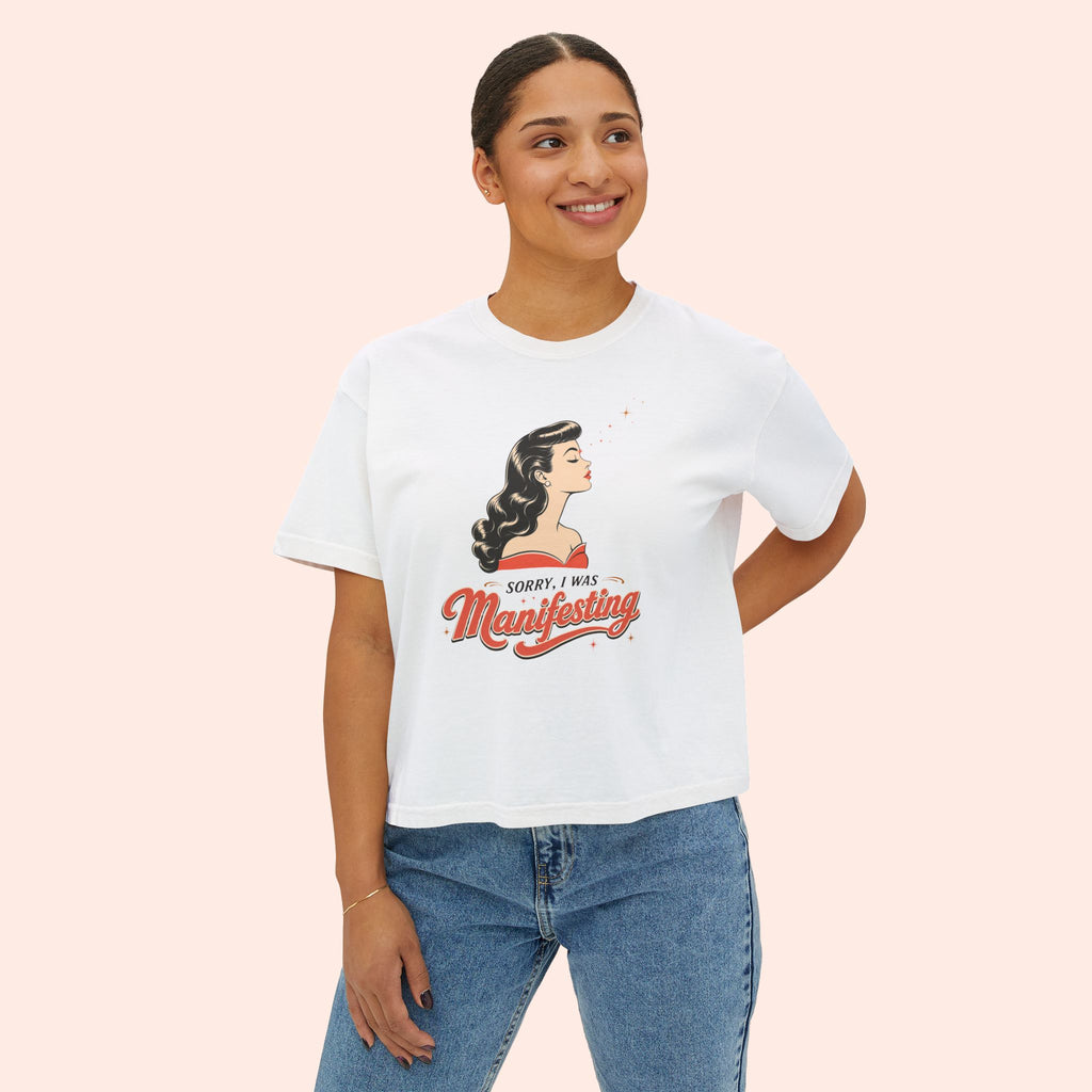 Sorry I Was Manifesting – Retro Vintage Boxy T-Shirt