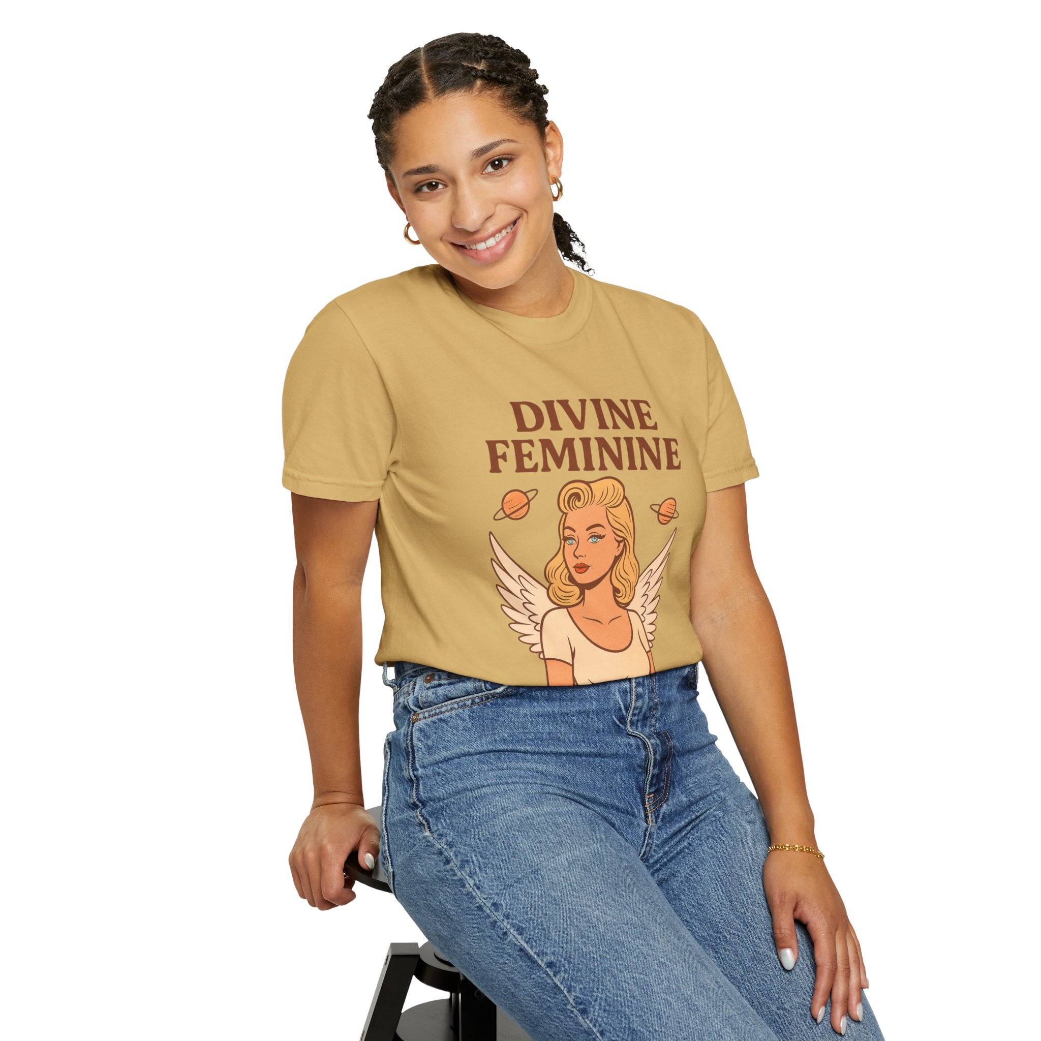 Divine Feminine Graphic T-Shirt – Vintage 50s Pin-Up Unisex Tee