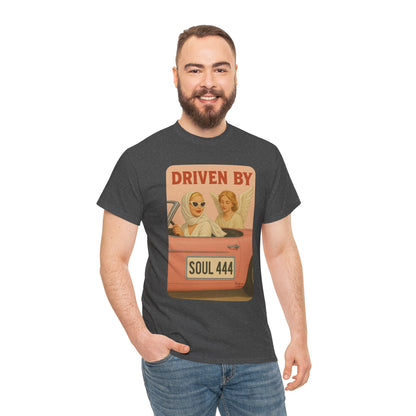 Driven by Soul 444 – Angel Number Retro Graphic Tee | Unisex Vintage Empowerment Shirt - Madame Soulière
