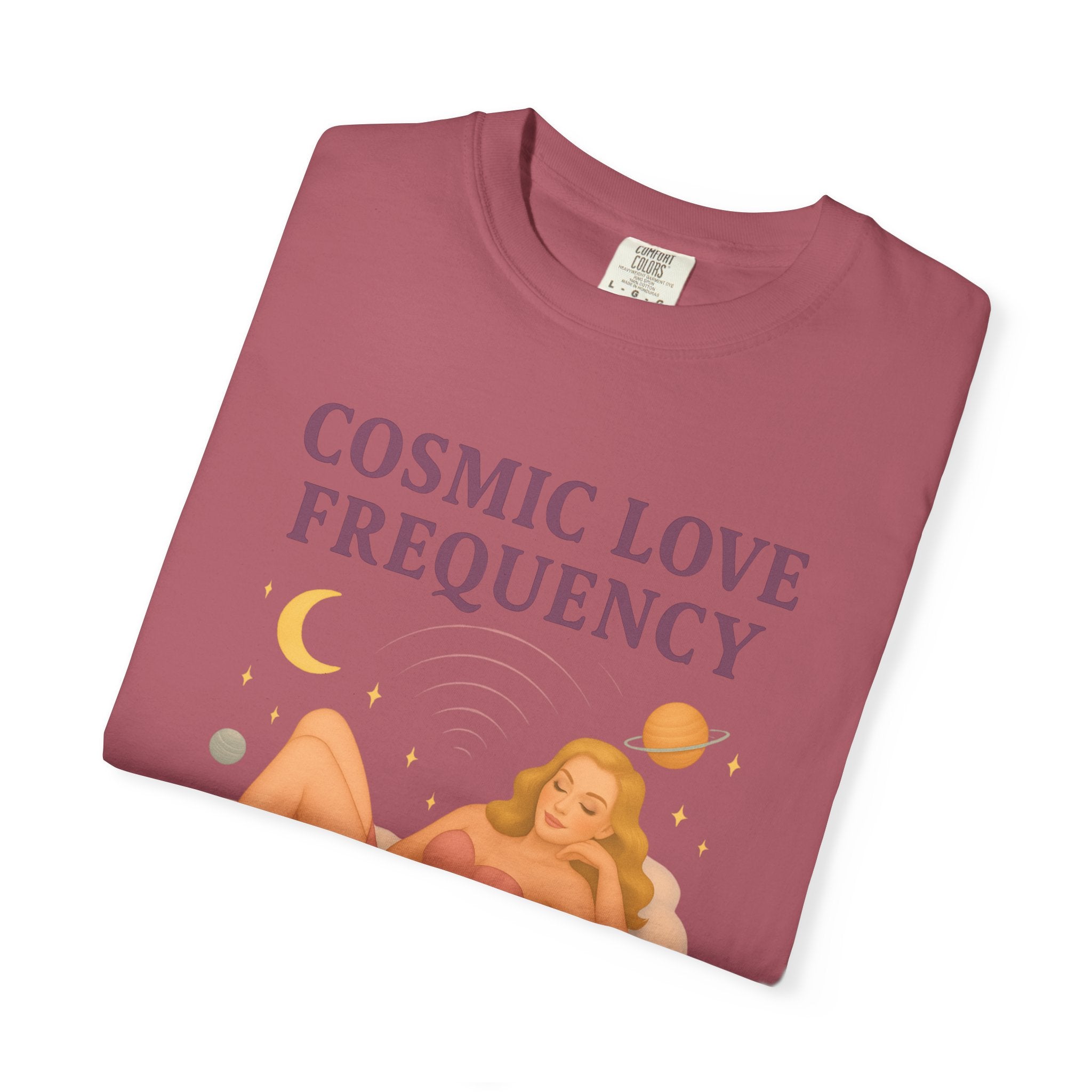 Cosmic Feminine Frequency – Retro Pin-Up Vintage T-Shirt