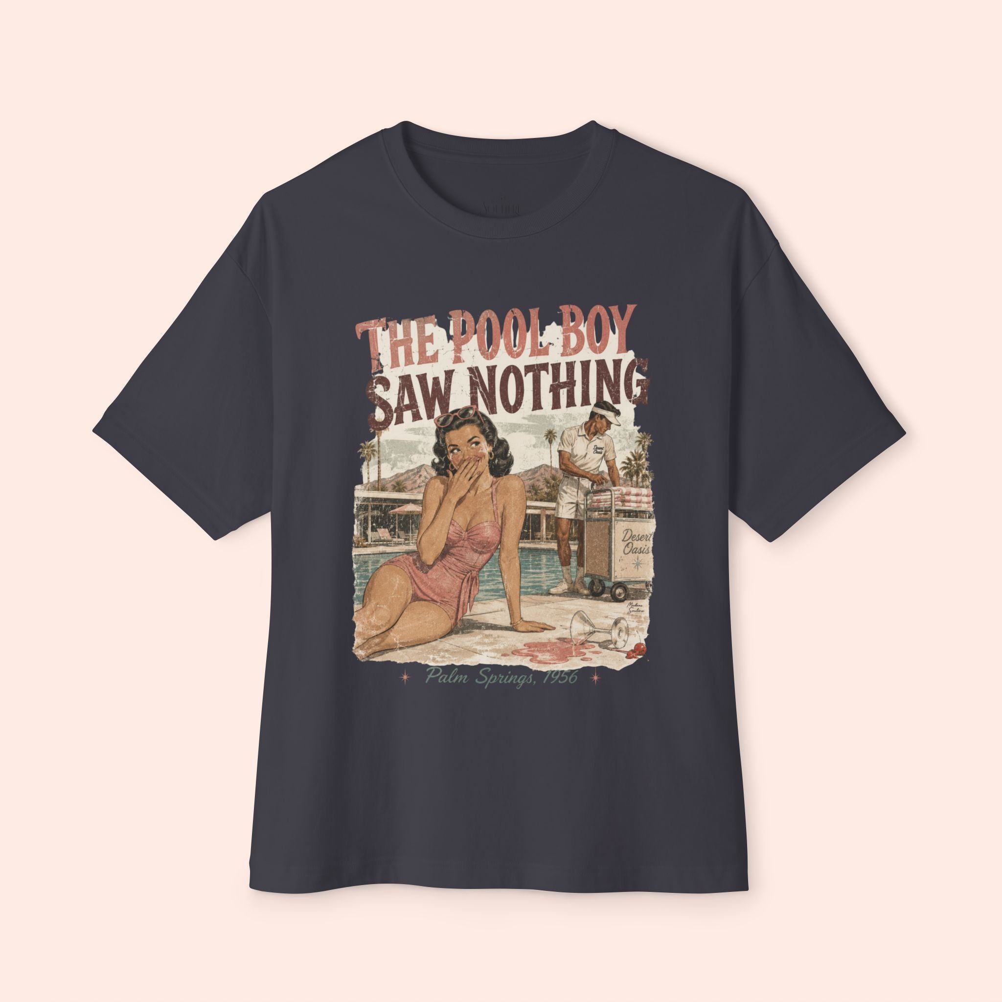 The Pool Boy Saw Nothing – Long Boxy Graphic Tee