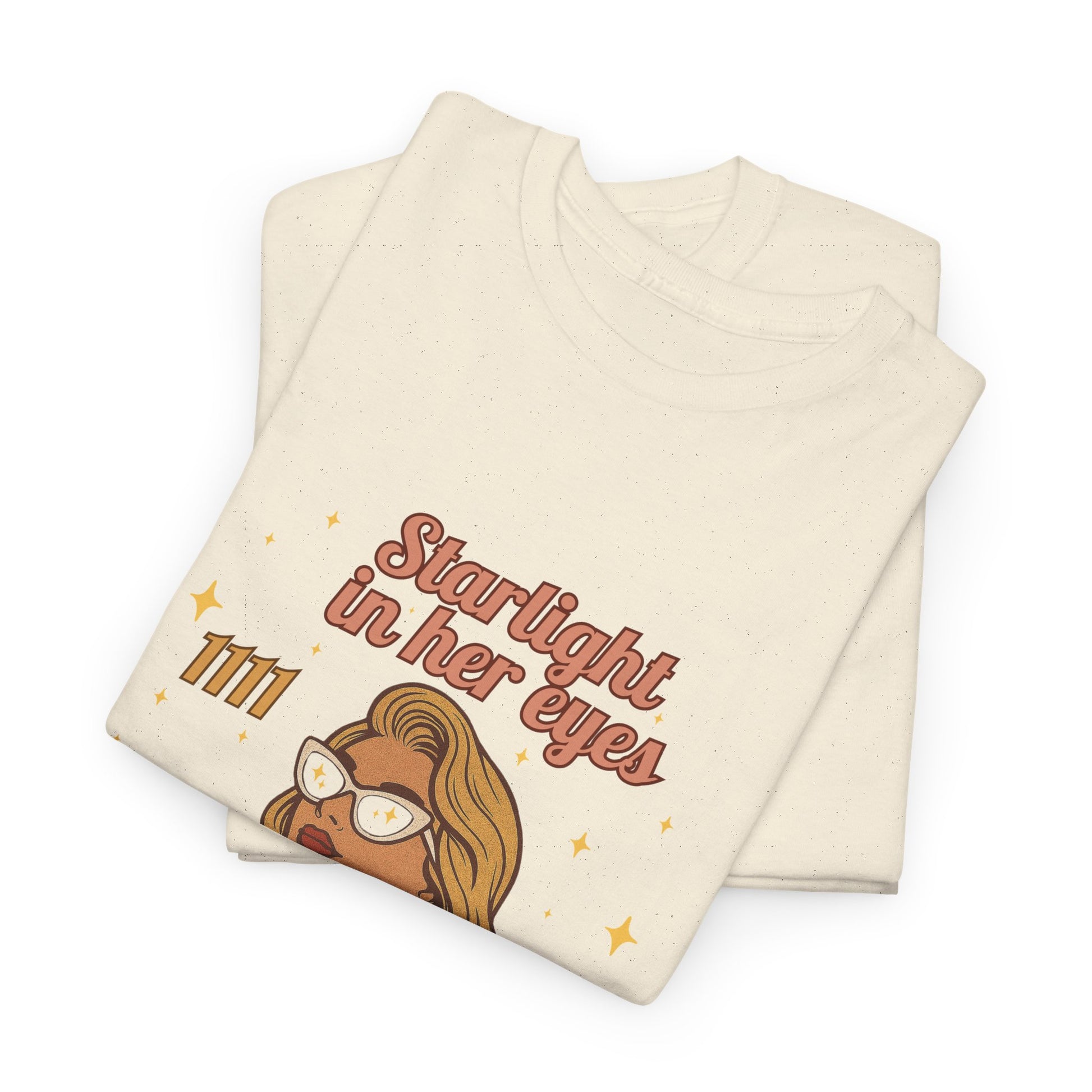 Starlight in Her Eyes – 1111 Angel Number Retro T-Shirt | Unisex Spiritual Vintage Tee - Madame Soulière