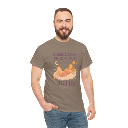 Cosmic Love Frequency 963 Hz Unisex T-Shirt – Retro Vintage Spiritual Graphic Tee, Angel Number Vibes, Feminine Pin Up Inspired Top - Madame Soulière