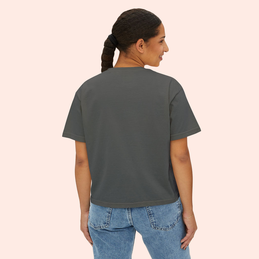 Spiritual but Spicy – Retro Mini Print Boxy T-Shirt