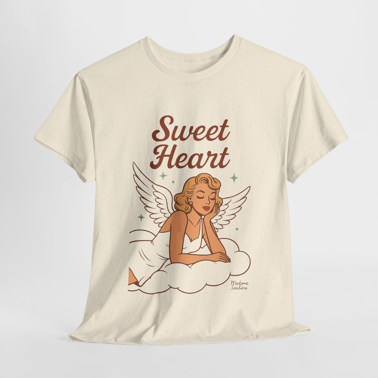 Sweet Heart Unisex T-Shirt – Retro Angel Graphic Tee, Vintage Pin Up Inspired Top, Feminine Heaven Sent Shirt - Madame Soulière