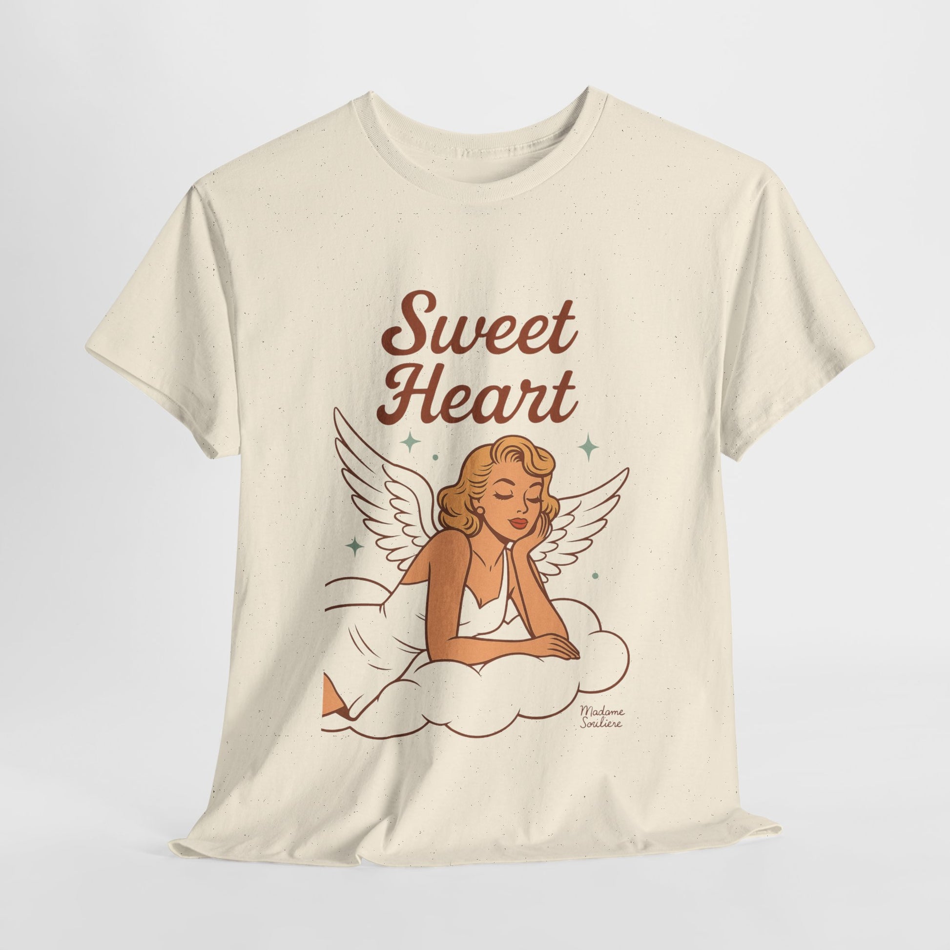 Sweet Heart Unisex T-Shirt – Retro Angel Graphic Tee, Vintage Pin Up Inspired Top, Feminine Heaven Sent Shirt - Madame Soulière