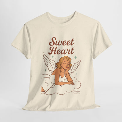 Sweet Heart Unisex T-Shirt – Retro Angel Graphic Tee, Vintage Pin Up Inspired Top, Feminine Heaven Sent Shirt - Madame Soulière