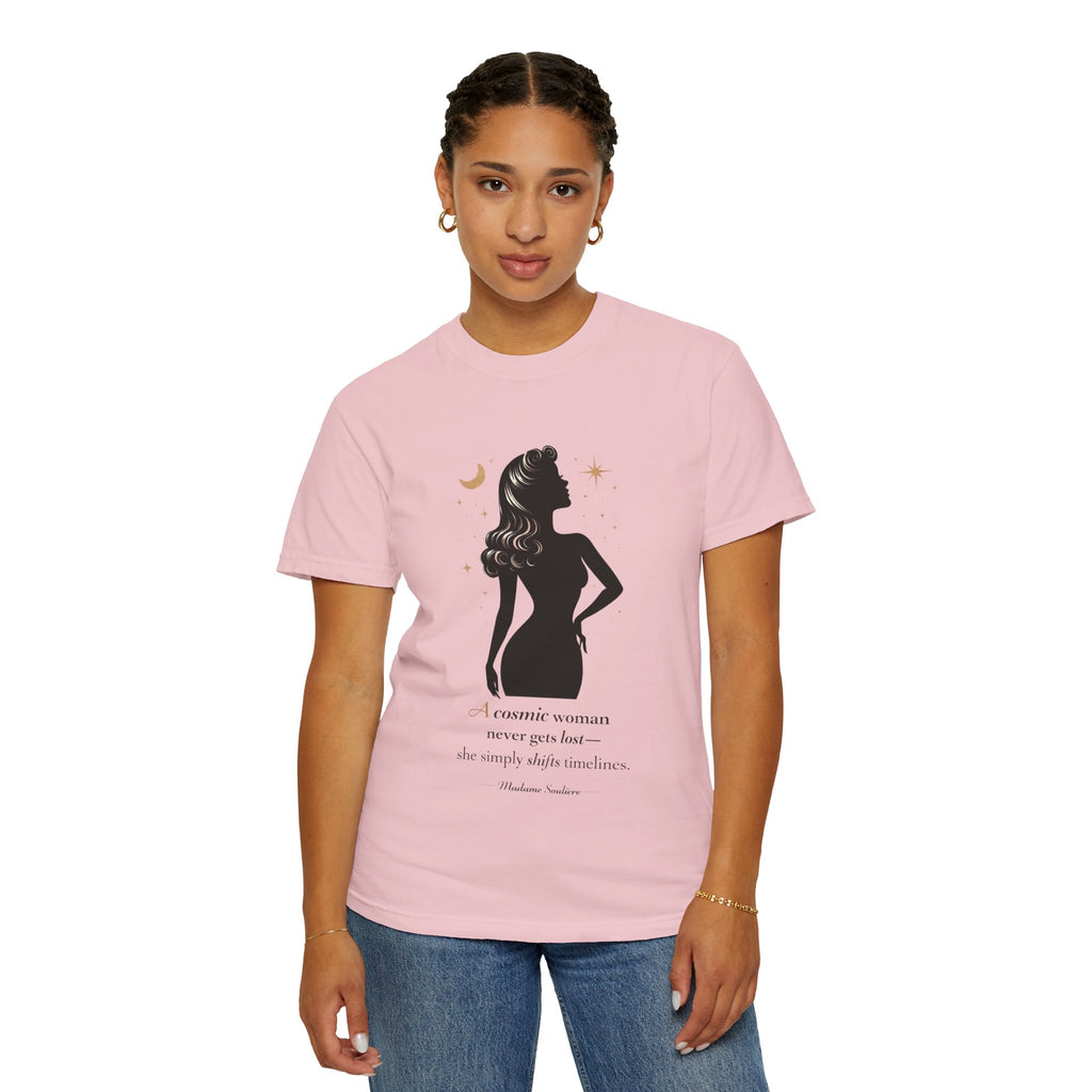 A Cosmic Woman Never Gets Lost – Vintage Feminine Cosmic T-Shirt