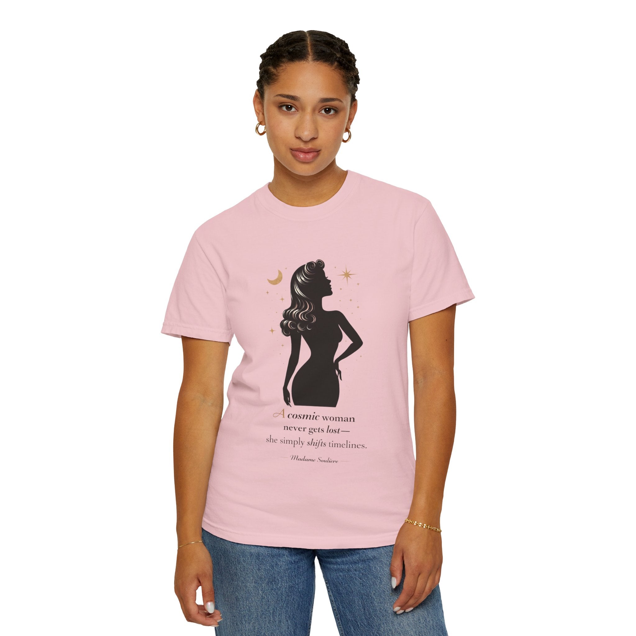 A Cosmic Woman Never Gets Lost – Vintage Feminine Cosmic T-Shirt