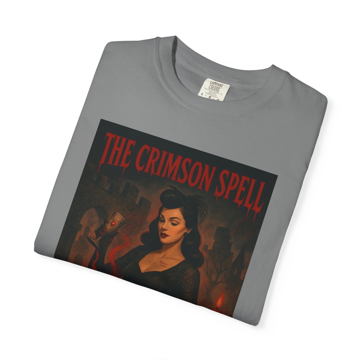 The Crimson Spell Halloween Unisex T-Shirt – Retro Witch Graphic Tee, Vintage Horror Spooky Top,  Scary Season Shirt - Madame Soulière