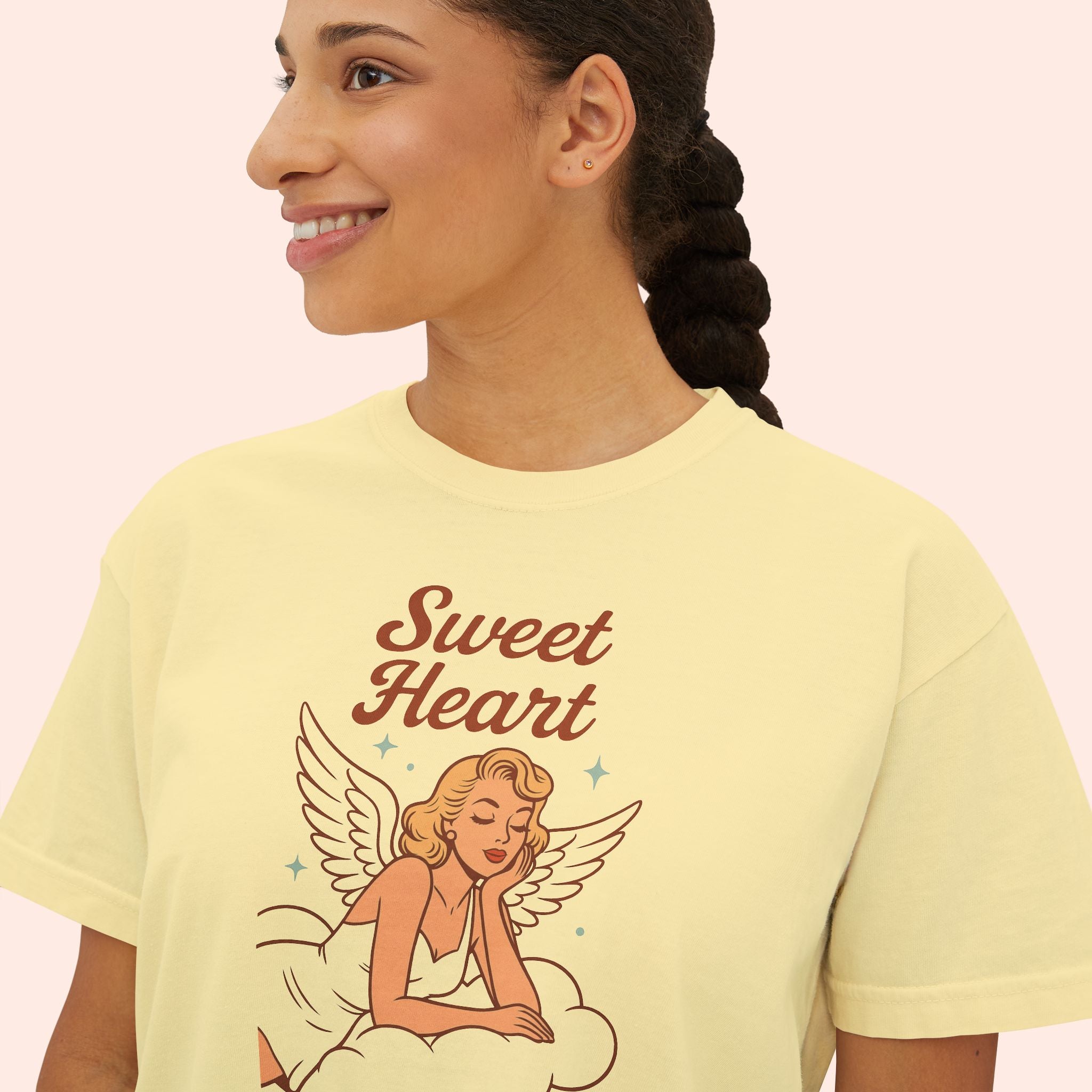 Sweet Heart – Retro Angel Vintage Boxy T-Shirt