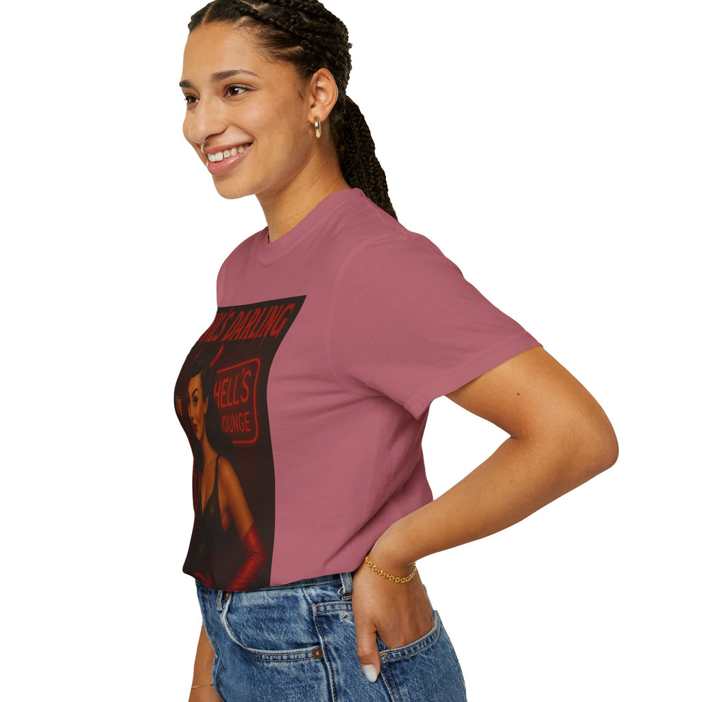 Devil’s Darling – Retro Pin-Up Devil Unisex T-Shirt