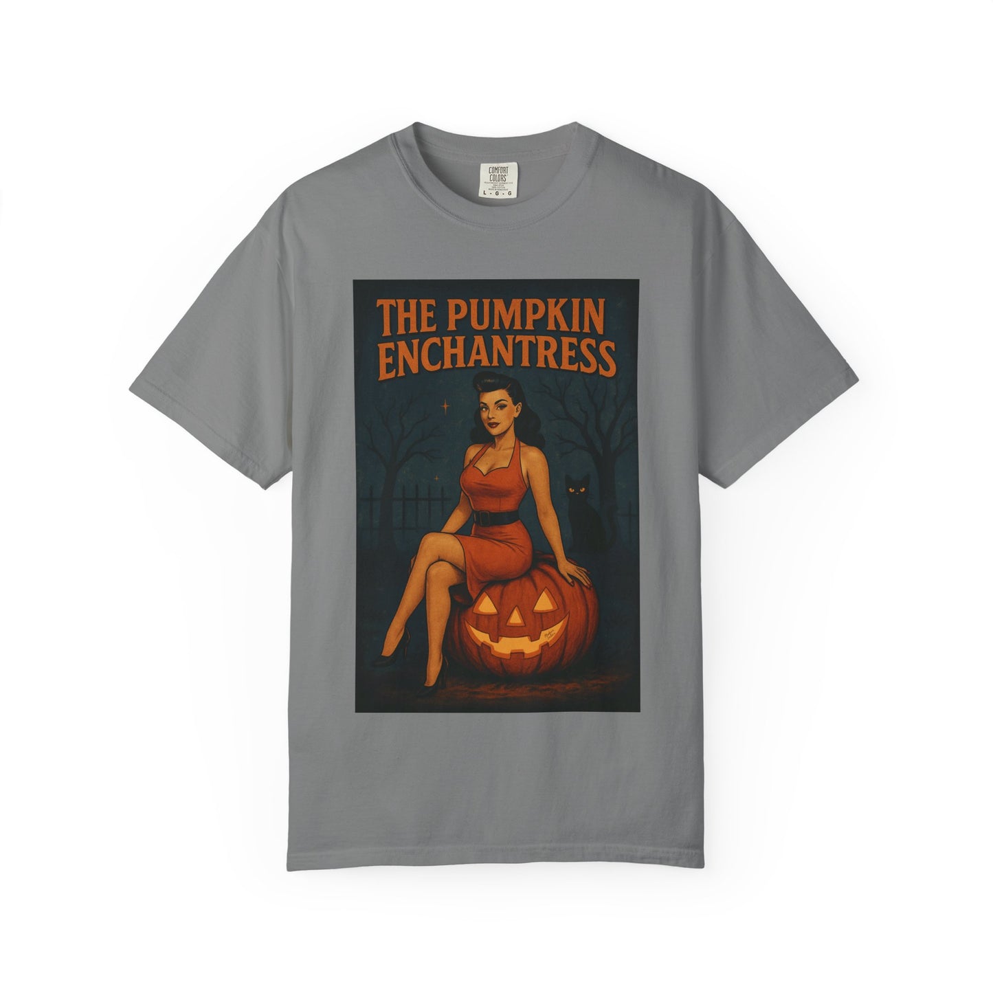 The Pumpkin Enchantress Halloween Unisex T-Shirt – Retro Witch Graphic Tee, Vintage Pumpkin Horror Top, Spooky Unisex Scary Season Shirt - Madame Soulière