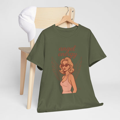 Angel Energy Unisex T-Shirt – Vintage Retro Graphic Tee, Spiritual Pin Up Shirt, Feminine Aesthetic Empowerment Top - Madame Soulière