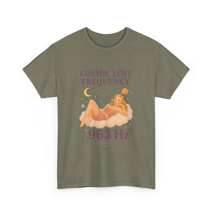 Cosmic Love Frequency 963 Hz Unisex T-Shirt – Retro Vintage Spiritual Graphic Tee, Angel Number Vibes, Feminine Pin Up Inspired Top - Madame Soulière
