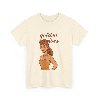 Golden Vibes – Retro Pin-Up Graphic Tee | Unisex Vintage Aesthetic T-Shirt - Madame Soulière