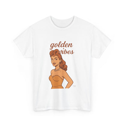 Golden Vibes – Retro Pin-Up Graphic Tee | Unisex Vintage Aesthetic T-Shirt - Madame Soulière