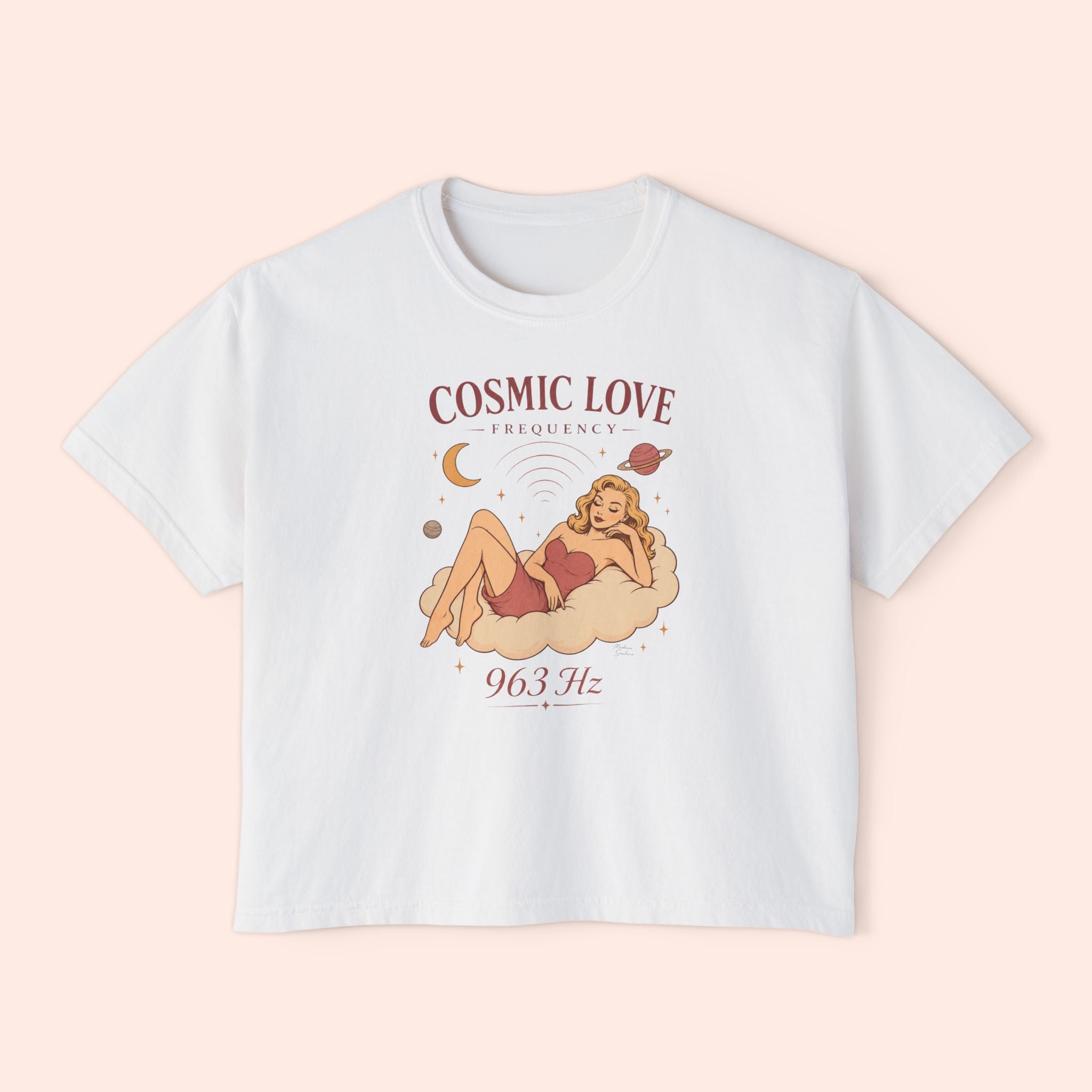 Cosmic Feminine Frequency – Retro Pin-Up Vintage Boxy T-Shirt