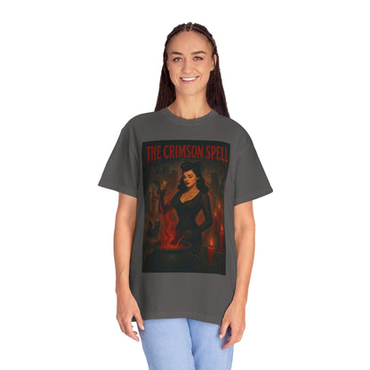 The Crimson Spell Halloween Unisex T-Shirt – Retro Witch Graphic Tee, Vintage Horror Spooky Top,  Scary Season Shirt - Madame Soulière
