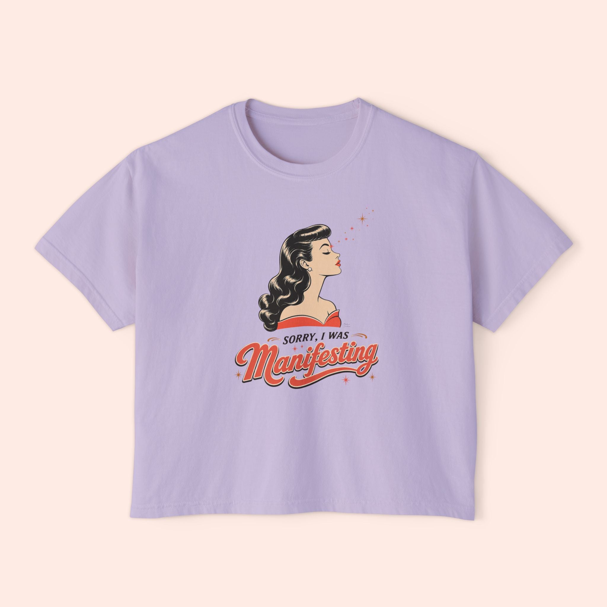 Sorry I Was Manifesting – Retro Vintage Boxy T-Shirt