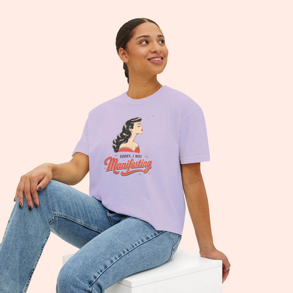 Sorry I Was Manifesting – Retro Vintage Boxy T-Shirt