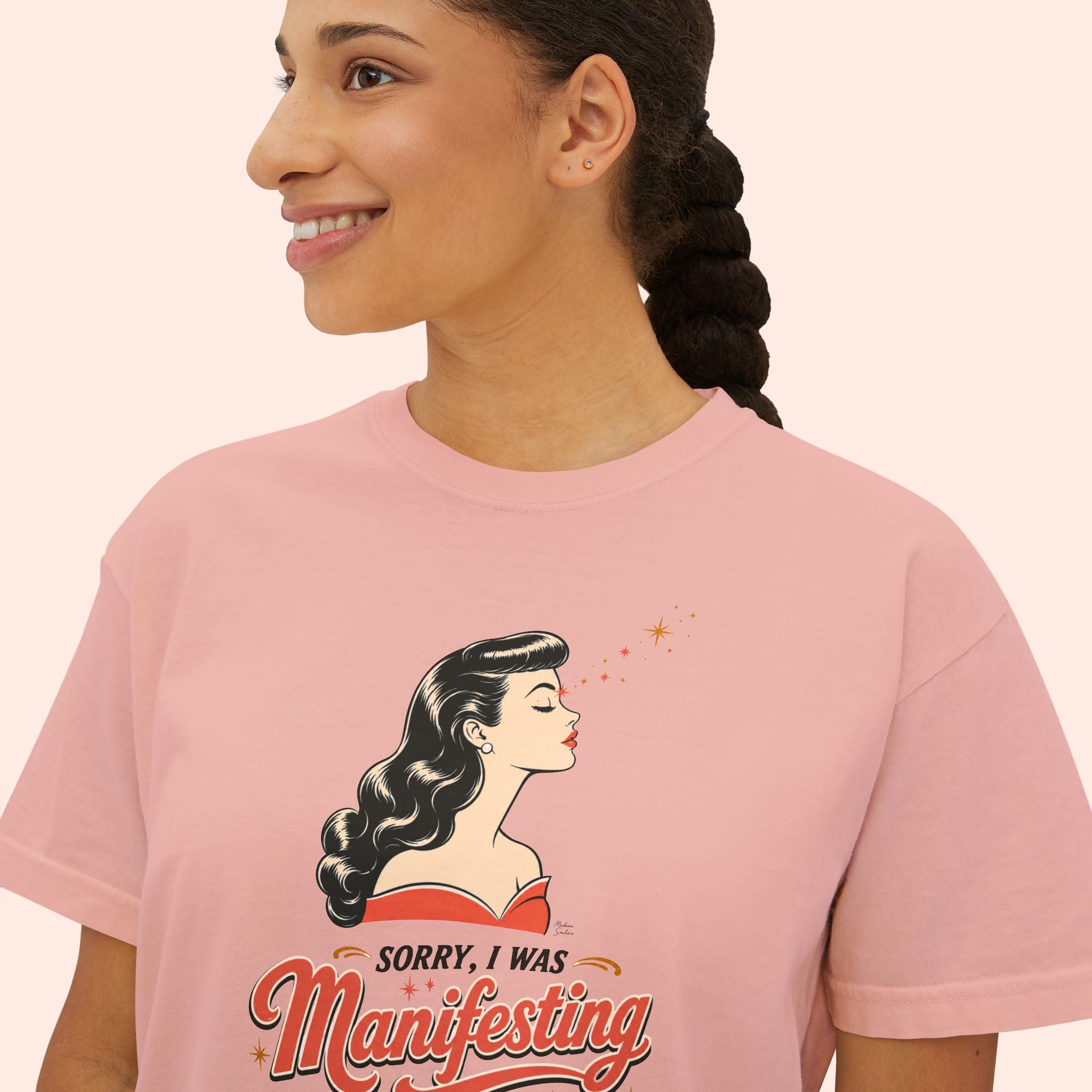 Sorry I Was Manifesting – Retro Vintage Boxy T-Shirt
