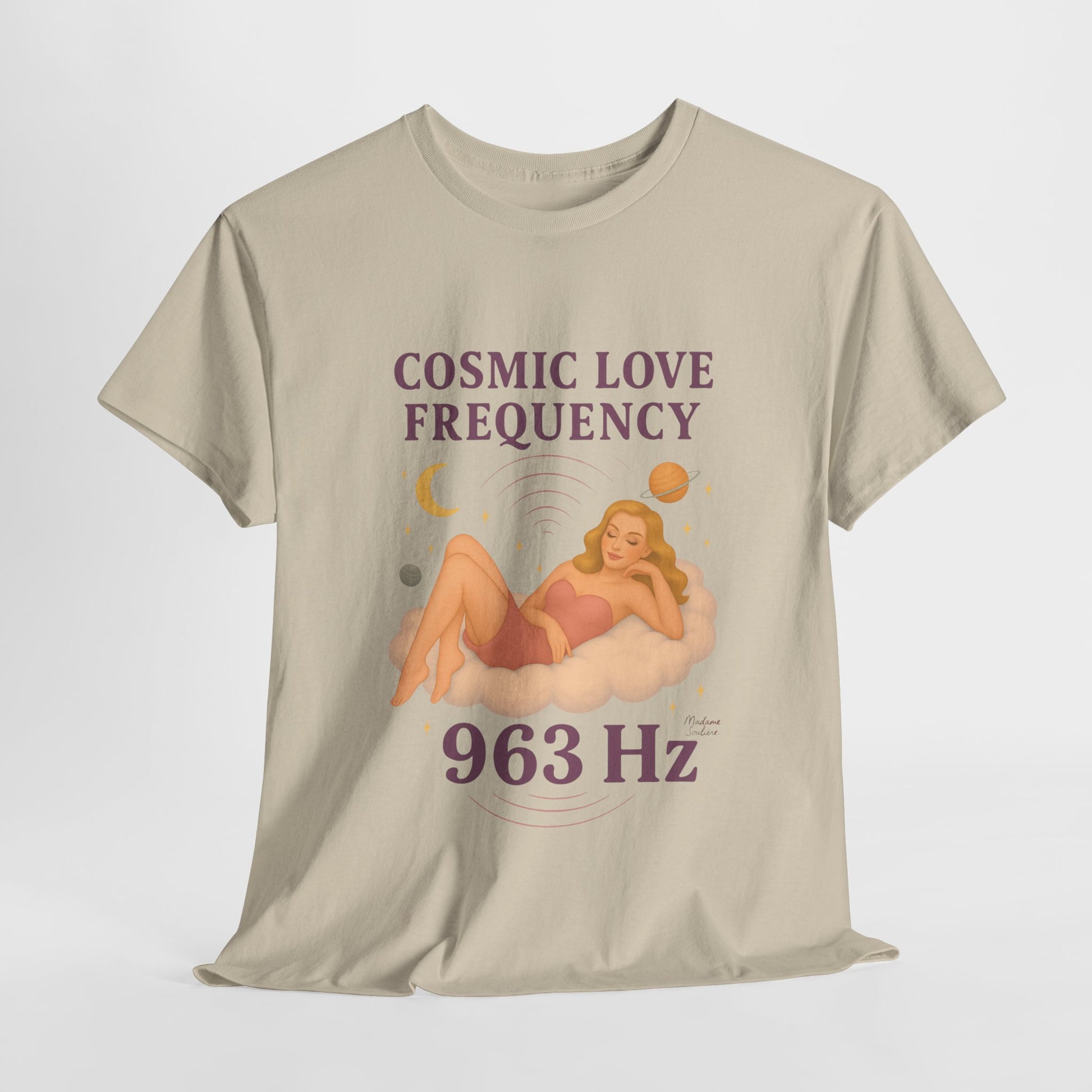 Cosmic Love Frequency 963 Hz Unisex T-Shirt – Retro Vintage Spiritual Graphic Tee, Angel Number Vibes, Feminine Pin Up Inspired Top - Madame Soulière