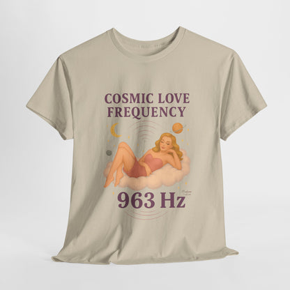 Cosmic Love Frequency 963 Hz Unisex T-Shirt – Retro Vintage Spiritual Graphic Tee, Angel Number Vibes, Feminine Pin Up Inspired Top - Madame Soulière