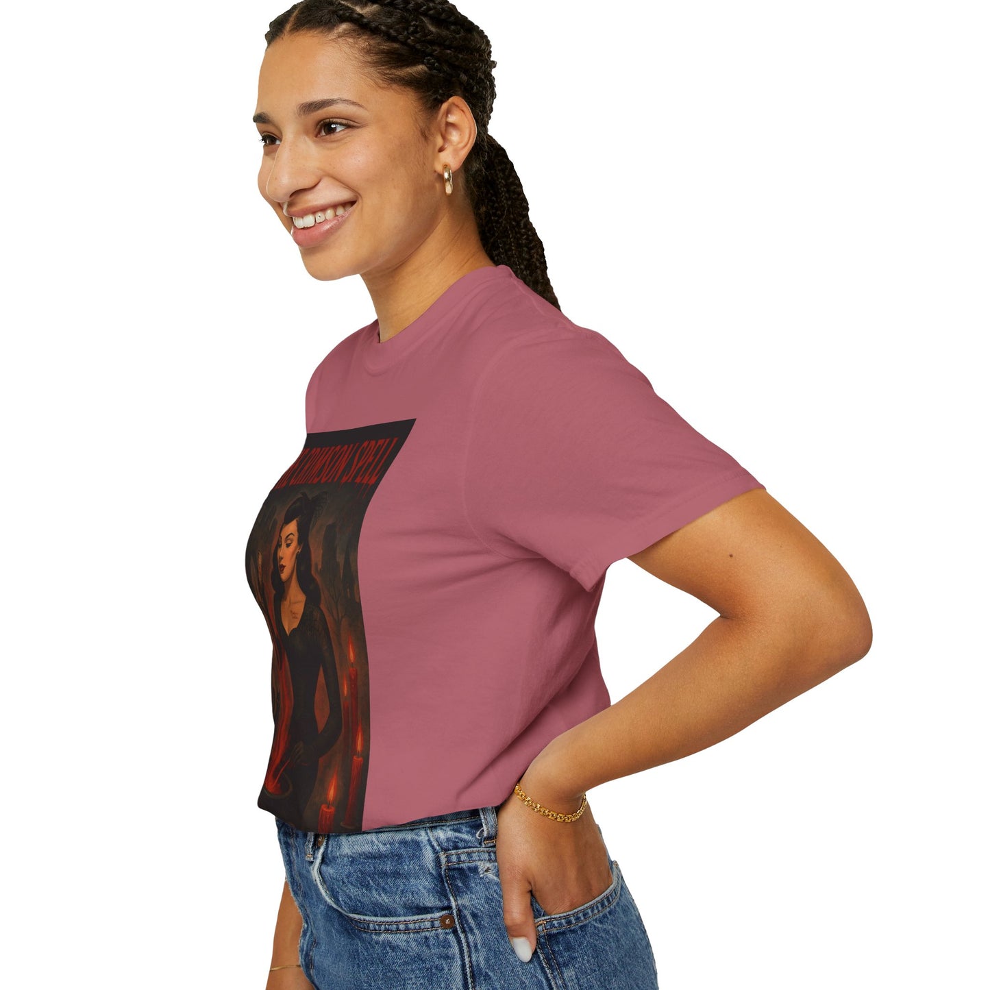 The Crimson Spell Halloween Unisex T-Shirt – Retro Witch Graphic Tee, Vintage Horror Spooky Top,  Scary Season Shirt - Madame Soulière
