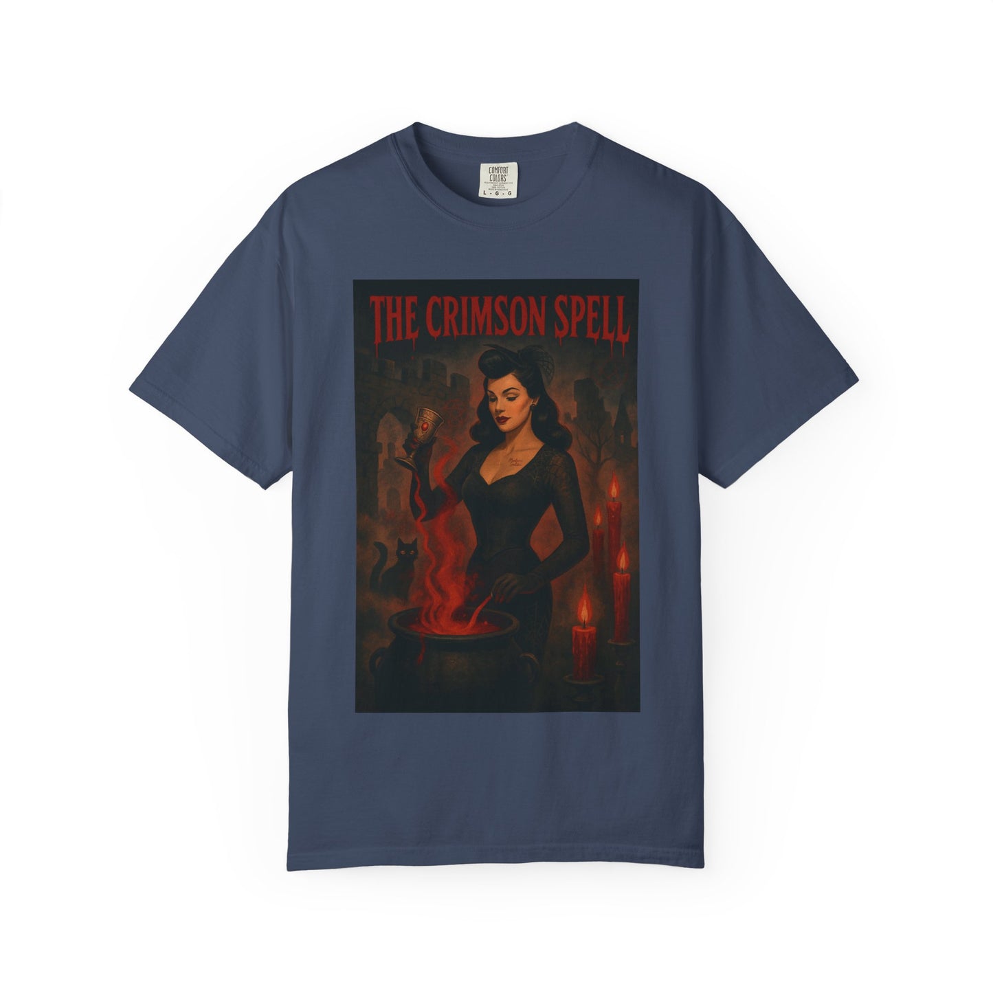 The Crimson Spell Halloween Unisex T-Shirt – Retro Witch Graphic Tee, Vintage Horror Spooky Top,  Scary Season Shirt - Madame Soulière