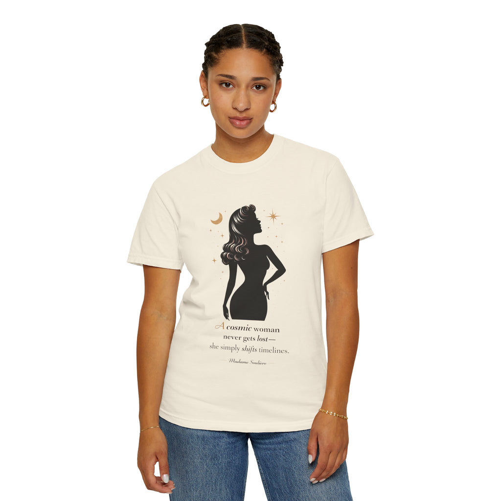 A Cosmic Woman Never Gets Lost – Vintage Feminine Cosmic T-Shirt
