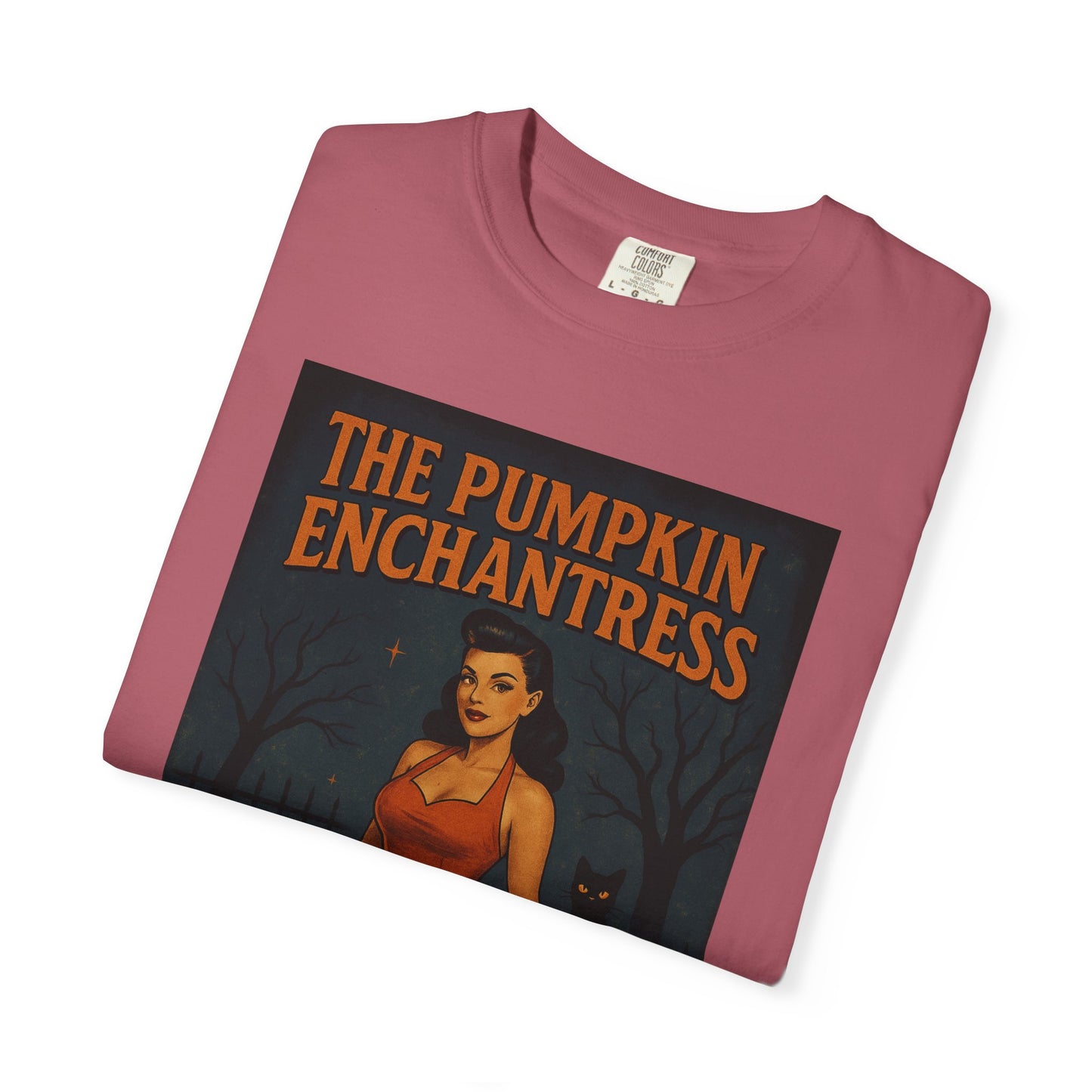 The Pumpkin Enchantress Halloween Unisex T-Shirt – Retro Witch Graphic Tee, Vintage Pumpkin Horror Top, Spooky Unisex Scary Season Shirt - Madame Soulière