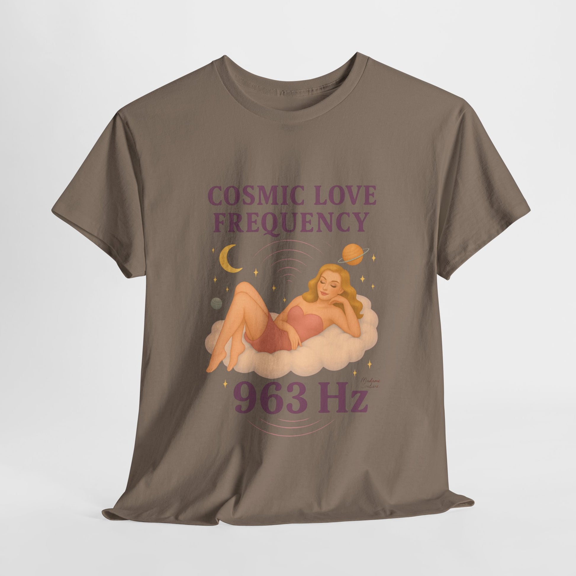 Cosmic Love Frequency 963 Hz Unisex T-Shirt – Retro Vintage Spiritual Graphic Tee, Angel Number Vibes, Feminine Pin Up Inspired Top - Madame Soulière