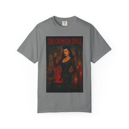 The Crimson Spell Halloween Unisex T-Shirt – Retro Witch Graphic Tee, Vintage Horror Spooky Top,  Scary Season Shirt - Madame Soulière