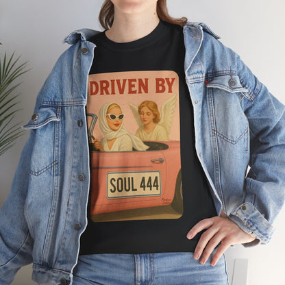 Driven by Soul 444 – Angel Number Retro Graphic Tee | Unisex Vintage Empowerment Shirt - Madame Soulière