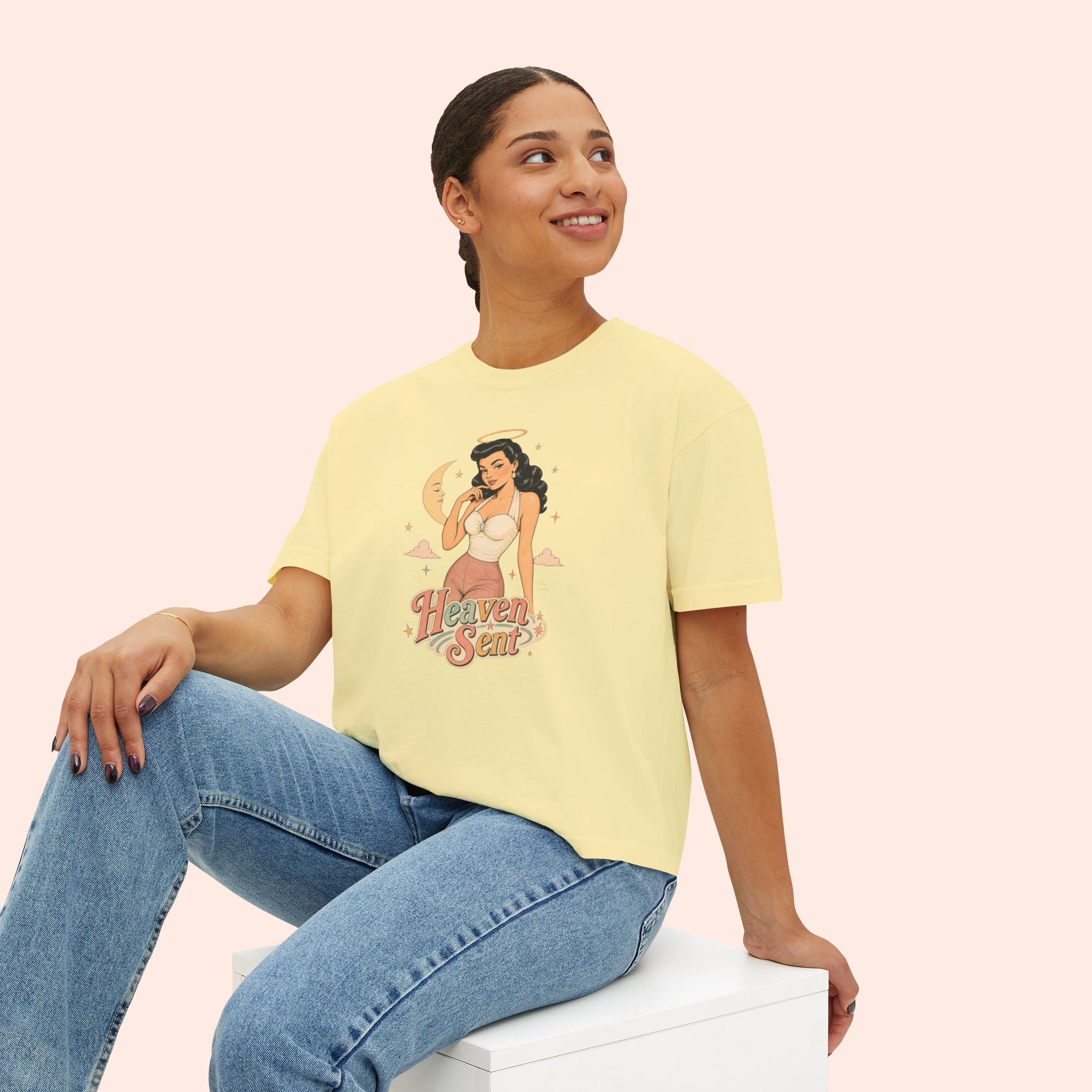 Heaven Sent – Retro Pin-Up Vintage Boxy T-Shirt