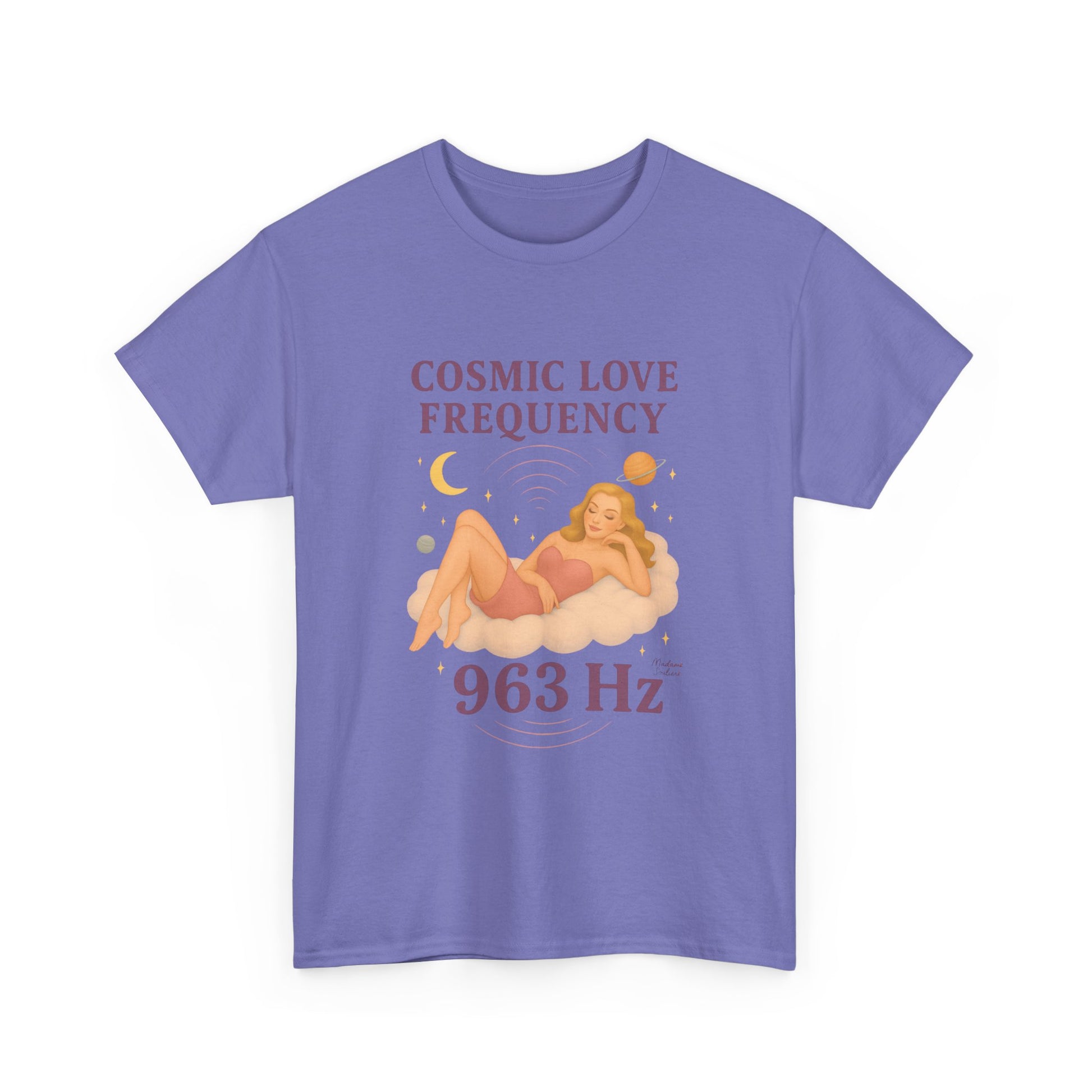 Cosmic Love Frequency 963 Hz Unisex T-Shirt – Retro Vintage Spiritual Graphic Tee, Angel Number Vibes, Feminine Pin Up Inspired Top - Madame Soulière